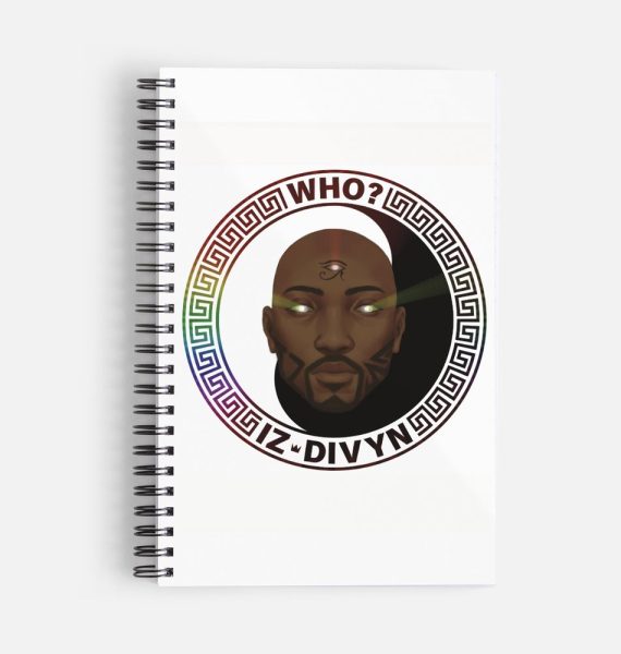 notebook with Who Iz Divyn Logo front